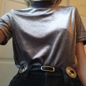 Zara Soft Violet Velvet Shirt